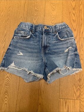 Zara Blue Distressed Denim Cutoff Shorts